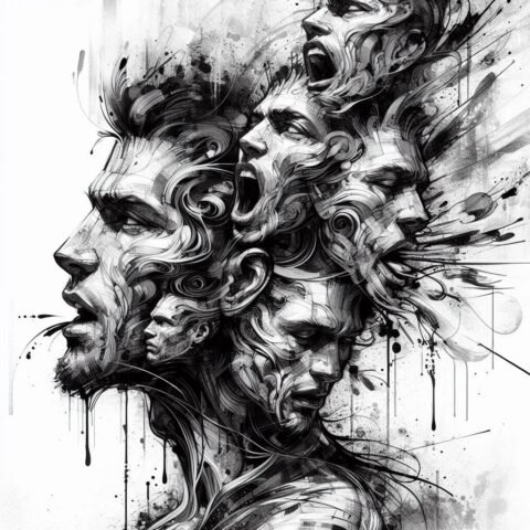 image of different heads with different facial expressions