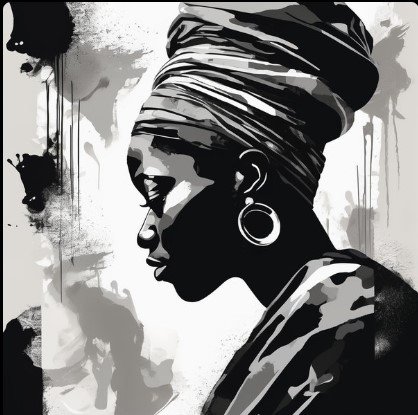 portrait of a lady's side view in deep thoughts.